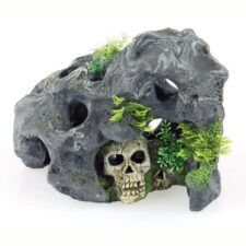 aquarium deko felsen mit totenkopf 1